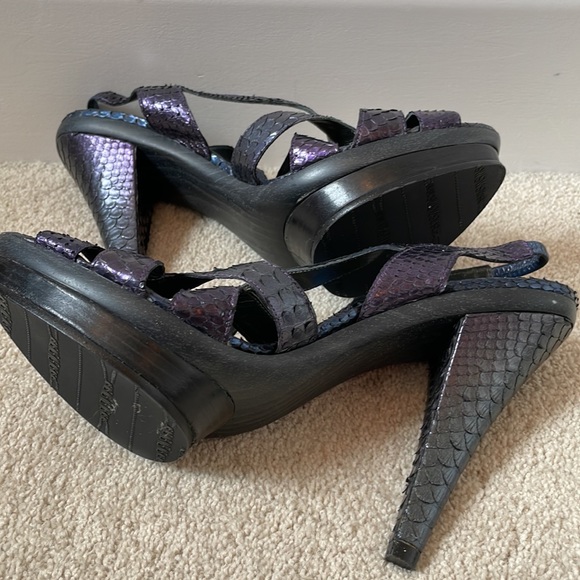 Stuart Weitzman Python Animal Print Slingback Sandals Size 8.5 - Picture 8 of 11